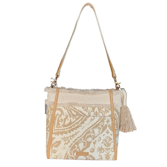 Spartina 449 Melody Bucket Purse Belgian Linen Magnetic Closure Exterior Pocket - Picture 2 of 11